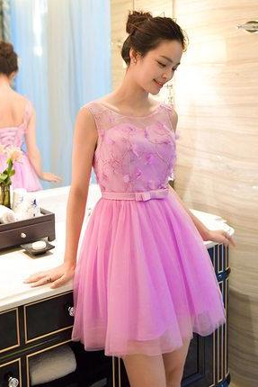 Charming Prom Dress,tulle Prom Dress, Pink Homecoming Dress,homecoming Dresses,short Prom Dress