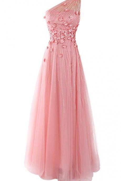 High Quality Prom Dress,A-Line Prom Dress,Chiffon Prom Dress,One-Shoulder Prom Dress