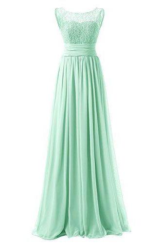 2016 Custom Charming Mint Green Prom Dress,chiffon Beading Evening Dress
