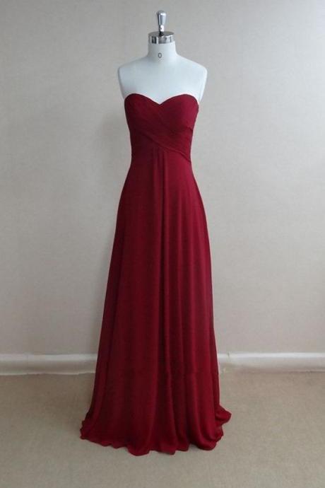 Simple And Pretty Burgundy Prom Dresses 2015, High Quality Prom Gown 205, Bridesmaid Dresses, Evening Dresses, Formal Dresses