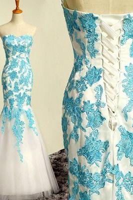 Sweetheart Mermaid Prom Dresses,applique Long Evening Dresses,prom Ball Gown