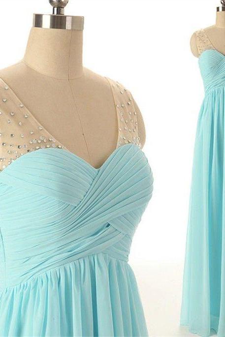 2017 Custom Made Charming Prom Dress,chiffon Prom Dress,a-line Prom Dress,v-neck Prom Dress,beading Prom Dress