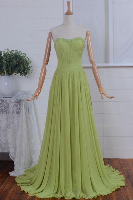 2017 Custom Made High Quality Chiffon Prom Dress ,sweetheart Sleeveless Prom Dress,long Evening Dress