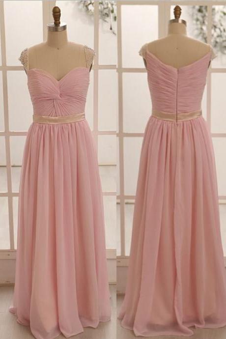 2017 Custom Made Elegant A-line Evening Dress Chiffon Evening Dress Sweetheart Evening Dress Long Prom Dress