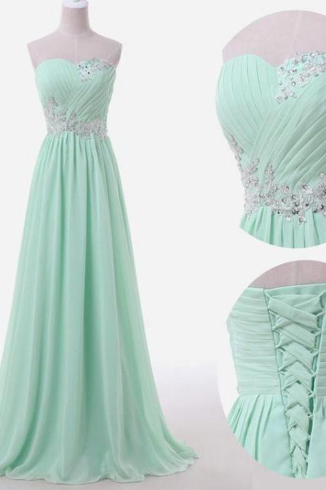 2017 Custom Made Charming Bridesmaid Dress,sweetheart Bridesmaid Dress,chiffon Bridesmaid,appliques Prom Dress