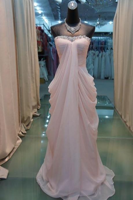 2017 Custom Made High Quality Prom Dress,chiffon Prom Dress,a-lineprom Dress,strapless Prom Dress,sequined Prom Dress