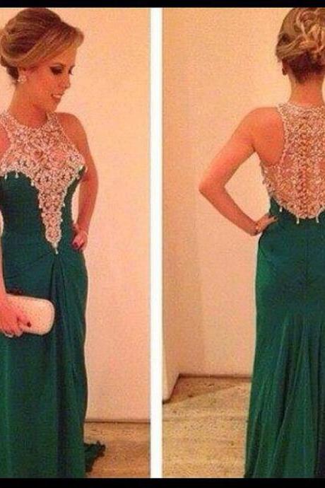 2017 Custom Made Charming Prom Dress,beading Prom Dress,mermaid Prom Dress,chiffon Prom Dress,handmade Prom Dress