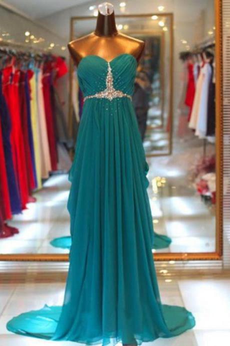 2017 Custom Made Sweetheart Prom Dress,a-line Prom Dress,chiffon Prom Dress,sequined Prom Dress