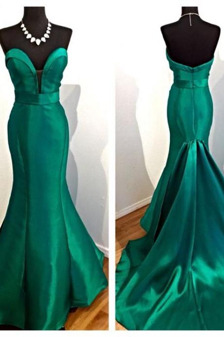 2017 Custom Made Charming Mermaid Prom Dress, Sexy Sweetheart Evening Dress,v-neck Prom Dress