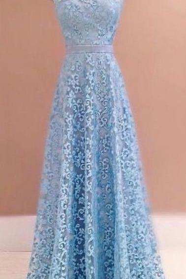 2017 Custom Made Charming Lace Prom Dress,Sexy Sleeveless Evening Dress, Floor Length Prom Dress