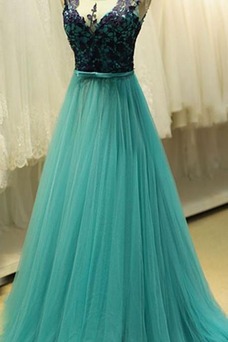 2017 Custom Made Tulle Prom Dress,sexy Black Appliques Party Dress,sexy Evening Dress,sleeveless Party Dress