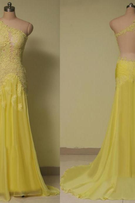 Charming Prom Dress,appliques Prom Dress,mermaid Prom Dress,one-shoulder Prom Dress,long Sleeve Prom Dress