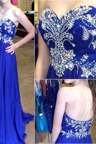 High Quality Prom Dress,a-line Prom Dress,chiffon Prom Dress,sweetheart Prom Dress, Brading Prom Dress