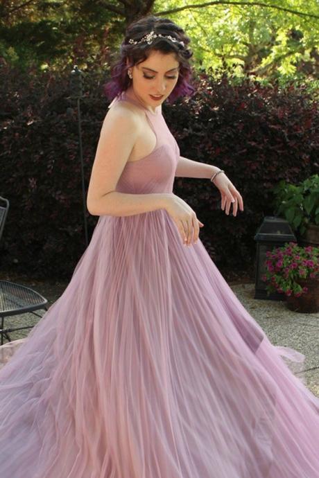 Prom Dress, Sleeveless Prom Dress, Light Purple Prom Dress, A-line Prom Dress, Long Graduation Dress