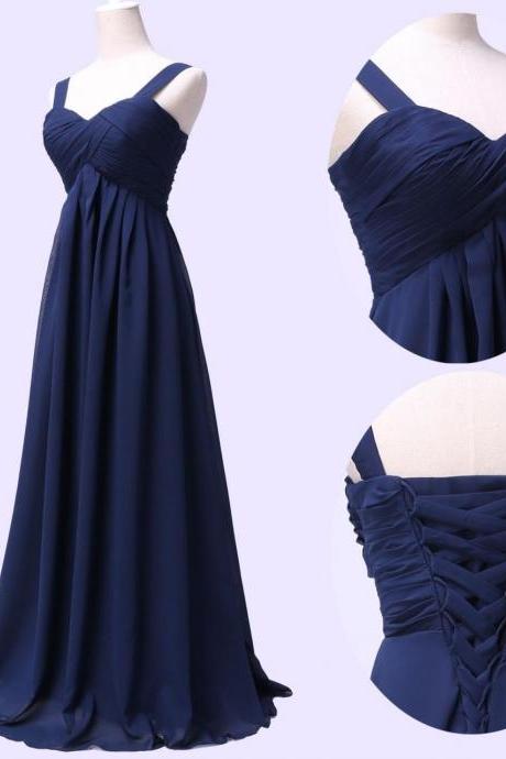 2017 Custom Made Navy Blue Prom Dress,Sexy Spaghetti Straps Evening Dress,Sexy Lace Up Party Dress,High Quality