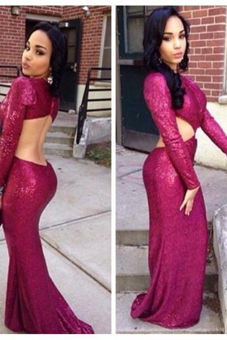 Sequin Prom Dress,Open Back Prom Dress,Long Sleeves Prom Dress,Mermaid Prom Dress,Sexy Prom Dress,Mermaid Formal Gowns,Sequins Party Cocktail Dresses,Evening Dresses for Women,Mermaid Sequins Formal Gowns