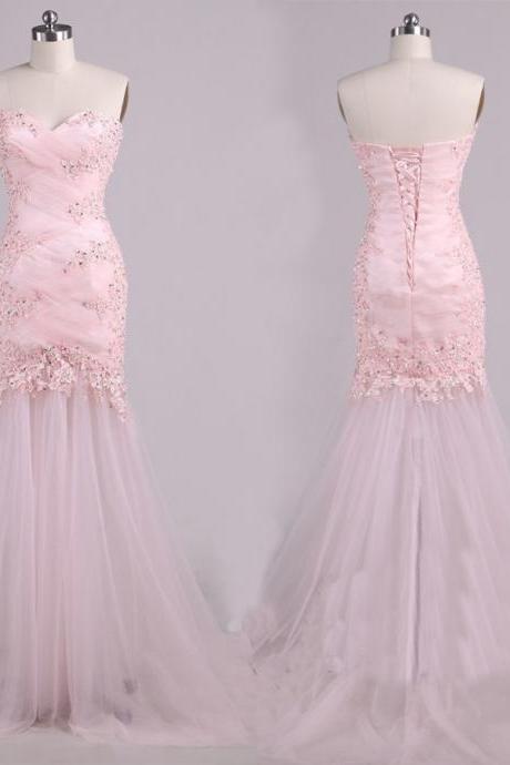Evening Dresses, Prom Dresses,party Dresses,pink Prom Dress, Long Prom Dress, Prom Dress, Mermaid Prom Dress, Modest Prom Dress