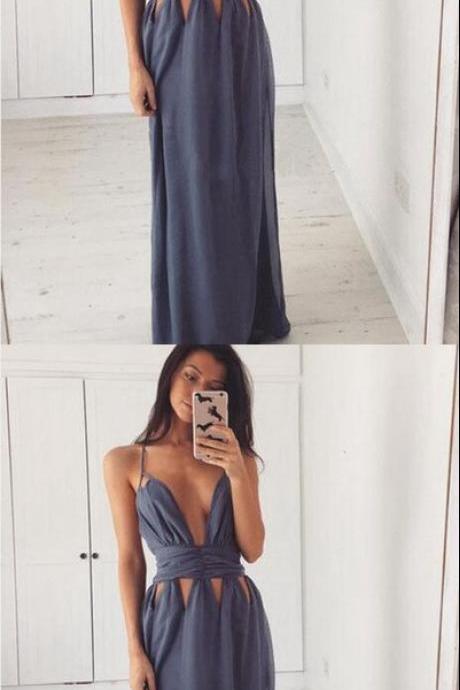 Long prom dress,sexy prom dress,simple prom dress,spaghetti strap prom dress,slit prom dress,evening dress,dresses for prom,