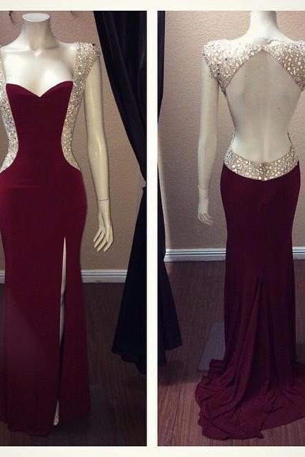 Burgundy Prom Dresses,wine Red Evening Gowns,sexy Formal Dresses,burgundy Prom Dresses, Fashion Evening Gown