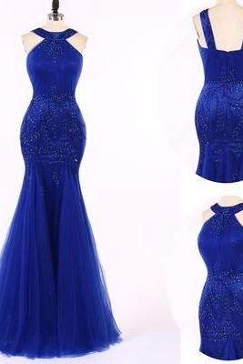 Royal Blue Long Prom Dress,mermaid Long Prom Dress, Evening Dress