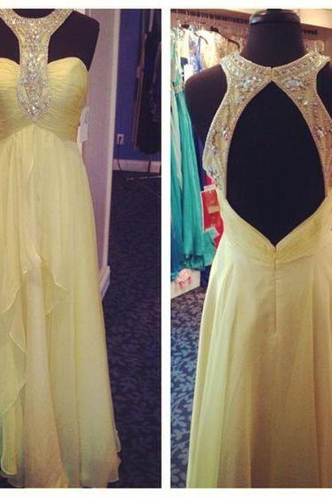 Charming Prom Dress,a-line Prom Dress,chiffon Prom Dress,beading Evening Dress