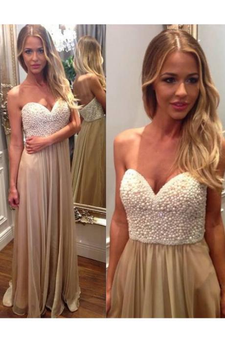 Charming Prom Dress,Sweetheart Prom Dress,Beading Prom Dress,Chiffon Prom Dress,A-Line Evening Dress