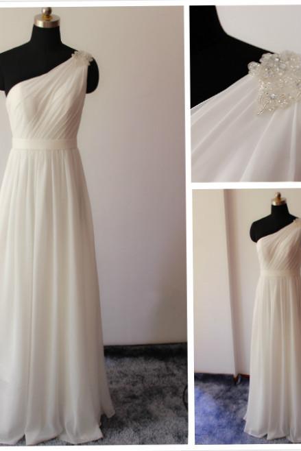 High Quality Prom Dress,a-line Prom Dress,chiffon Prom Dress,one-shoulder Prom Dress, Brief Prom Dress