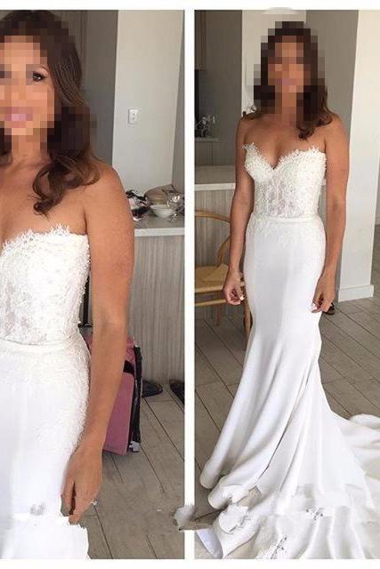 Long Evening Gown,Sexy Evening Dress,Appliques Lace Formal Gown 
