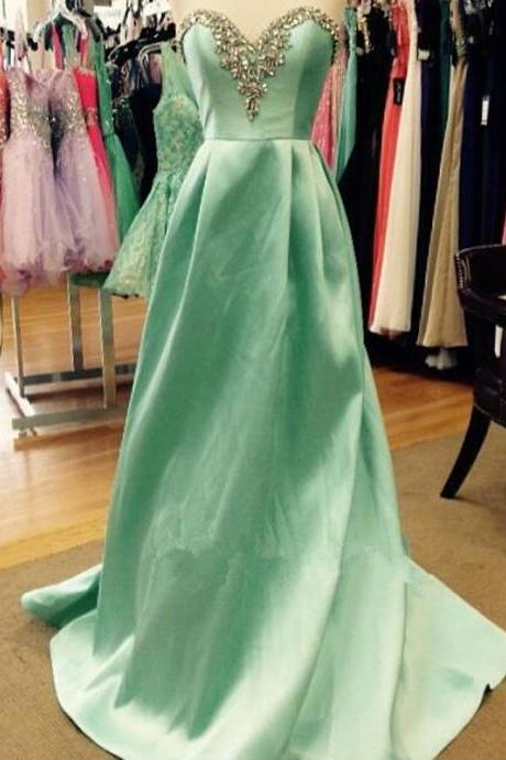Charming Prom Dress,Sweetheart Prom Dress,Satin Prom Dress,A-Line Evening Dress