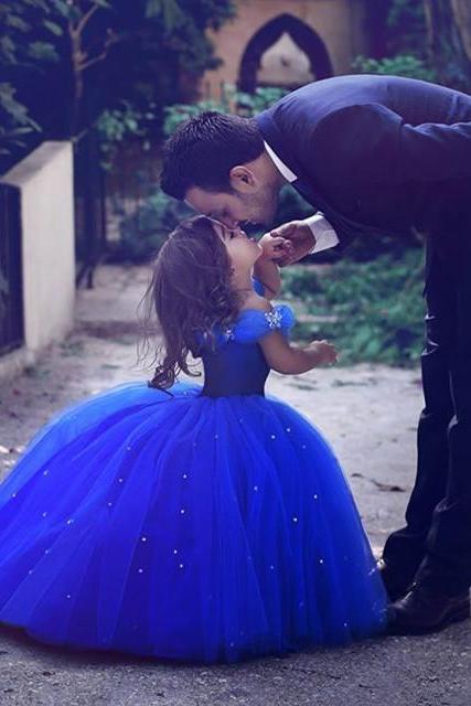 little girl Cinderella dresses,royal blue ball gowns,Pageant Dresses For Little Girl