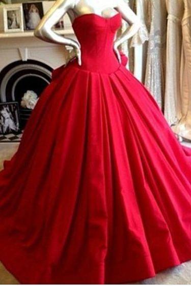 Evening Dress,red Evening Dresses,classic Prom Dress, Ball Gown,floor Length Evening Dress,princess Evening Dress,beautiful Evening Dress,satin