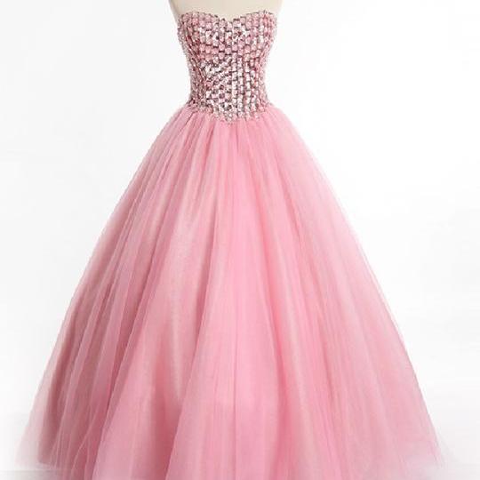 Strapless Pink Prom Formal..