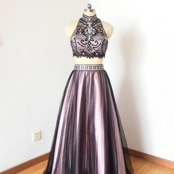 Lace Appliqued And Beaded Long Dresses Brown main image 1
