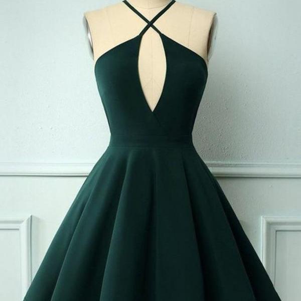 Cute Spaghetti Straps Orange Satin A Line Formal Graduation Homecoming Dress 20th Birthday Dress Y9843
