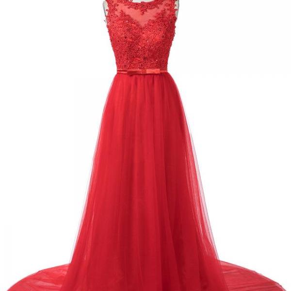 Red Sleeveless Prom Dresses With Beads,pl5166 on Luulla