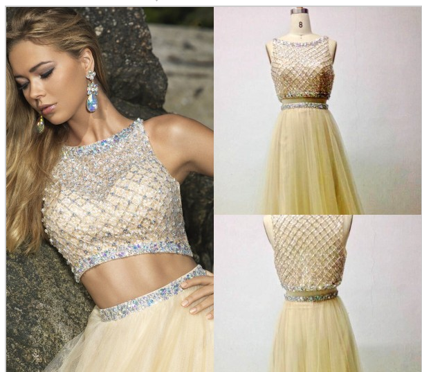 Two Pieces Prom Dress,Long Prom Dresses,Prom Dresses,Evening Dress ...