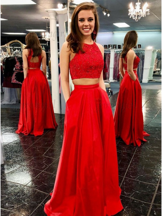 red formal two piece