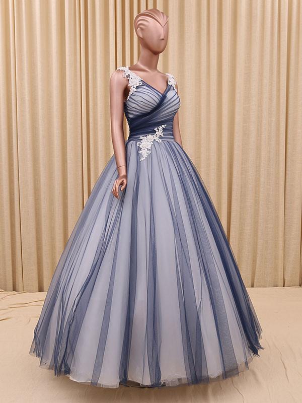 Navy Blue Princess Tulle Ball Gown Formal Evening Dress,pl0504 on Luulla