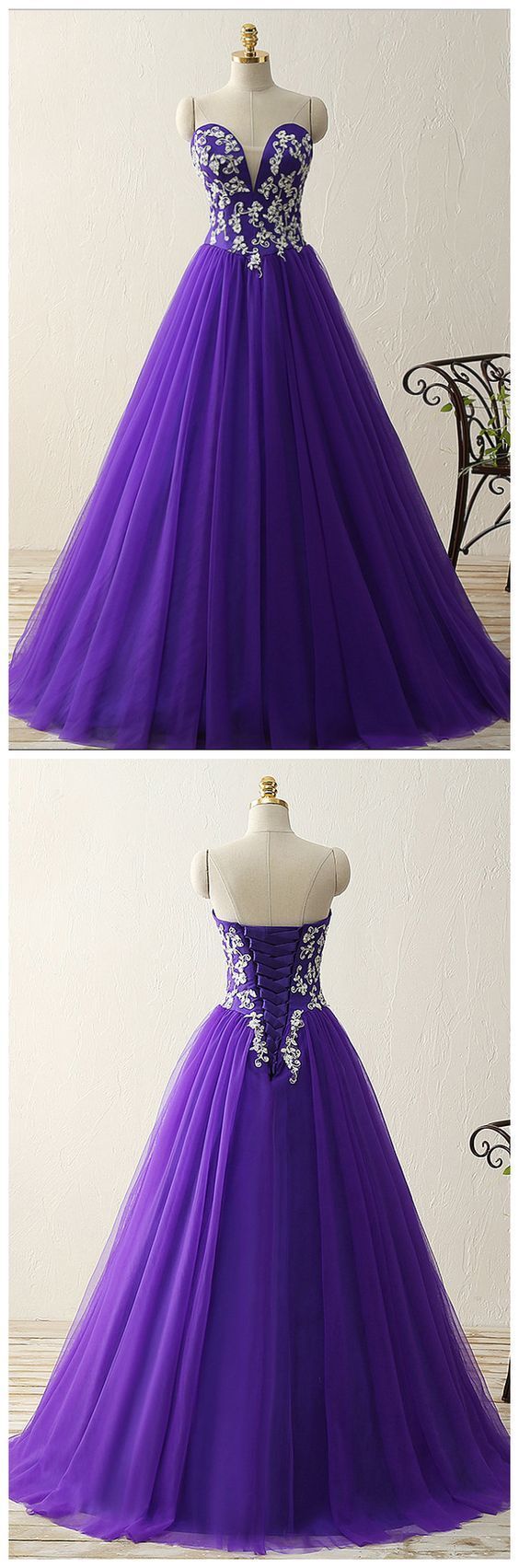 Ball Gown Pleared Criss-cross Backless Floor-Length Sparkling Tulle Prom Dress