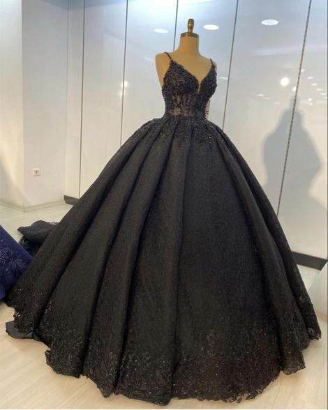 Black Lace Ball Gown Dresses For Wedding Prom Evening Gown,PL1897 on Luulla