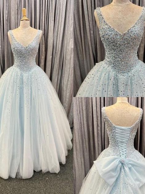 Princess Light Blue Tulle Ball Gown Prom Dress,pl2080 on Luulla