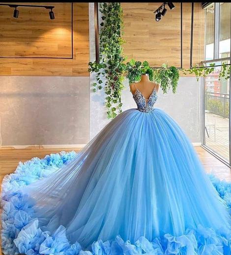 Elegant Blue Ball Gown Quinceanera Prom Dress For Sweet 16,PL2092 on Luulla