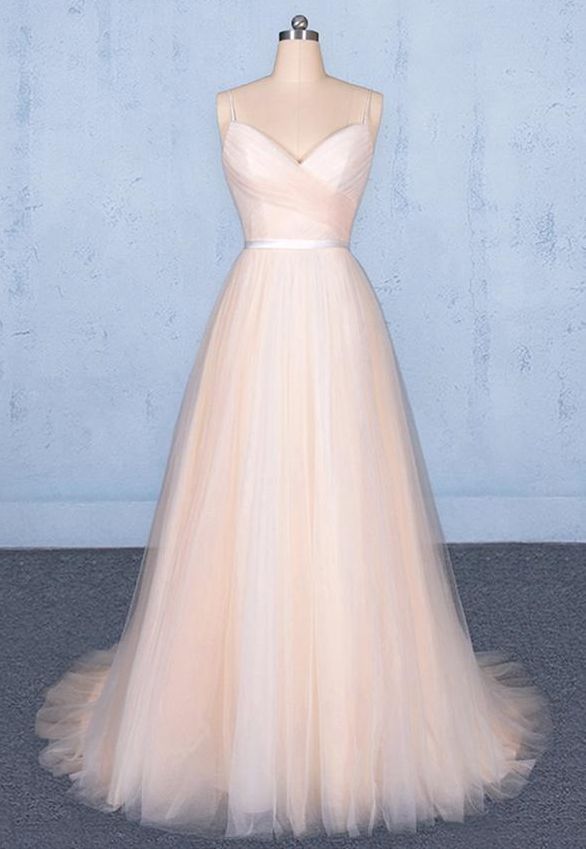 Pink Tulle Long Prom Dress Pink Evening Dress Y1825