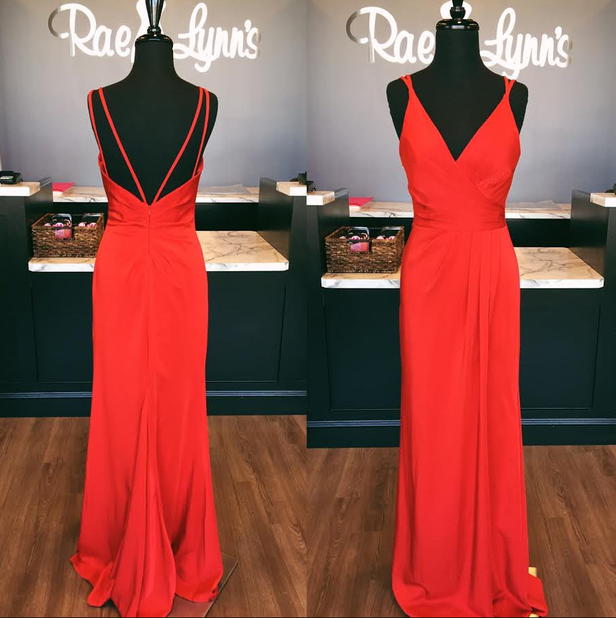 Stunning V-Neck Red and Black Prom Dress for Homecoming and Formal Events