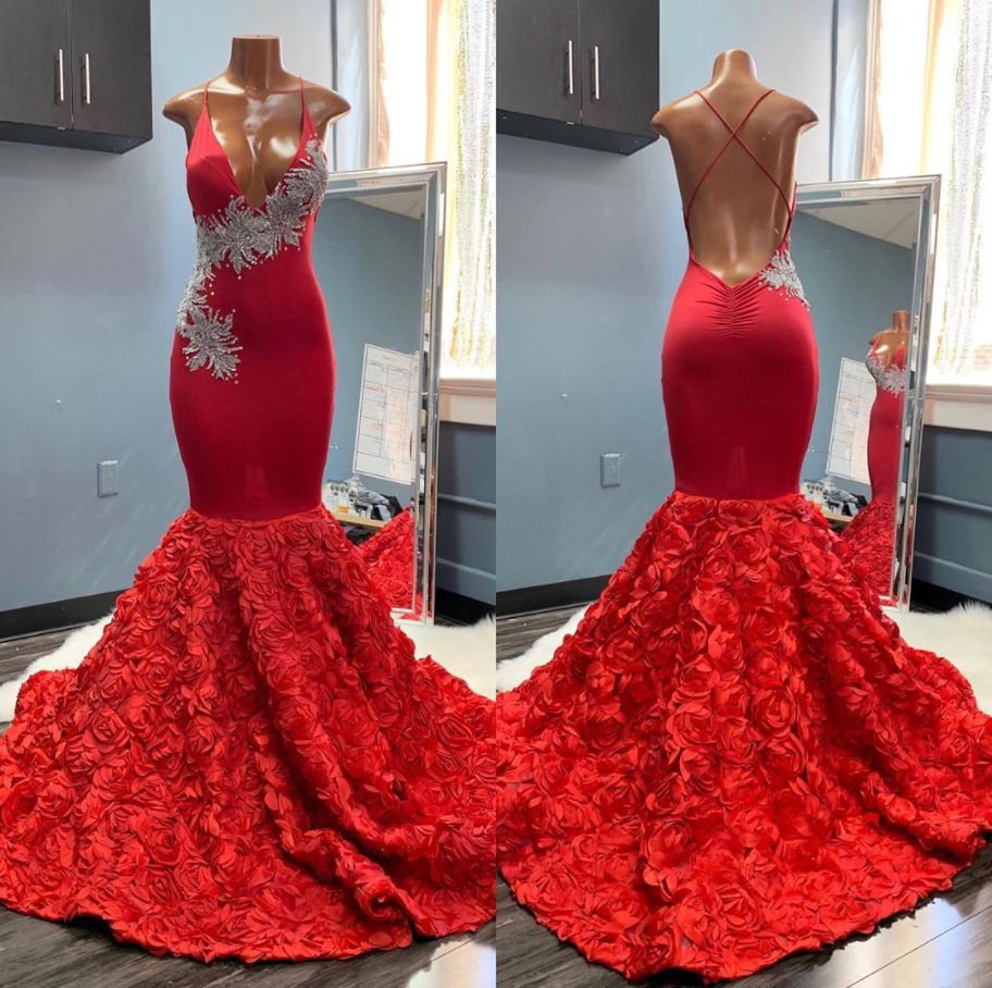 Sexy Mermaid Red Evening Dress With Cross Back,pl3140 on Luulla