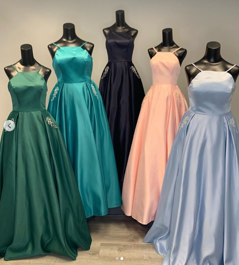 Custom Prom Dress,Satin Prom Dress,Spaghetti Straps Prom Dress,ALine