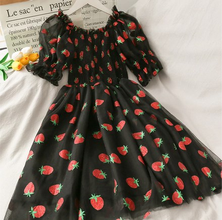 Kawaii Sequined Strawberry Dress,pl3505 on Luulla