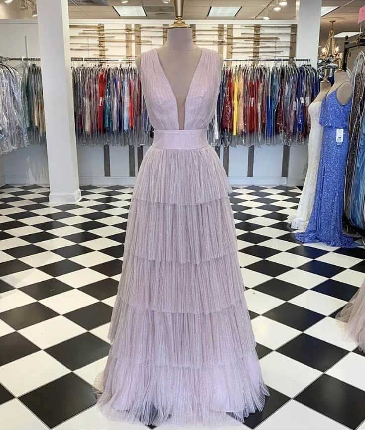 Pretty Print Tulle A Line Prom Dress Evening Dress Y8539 main image 1