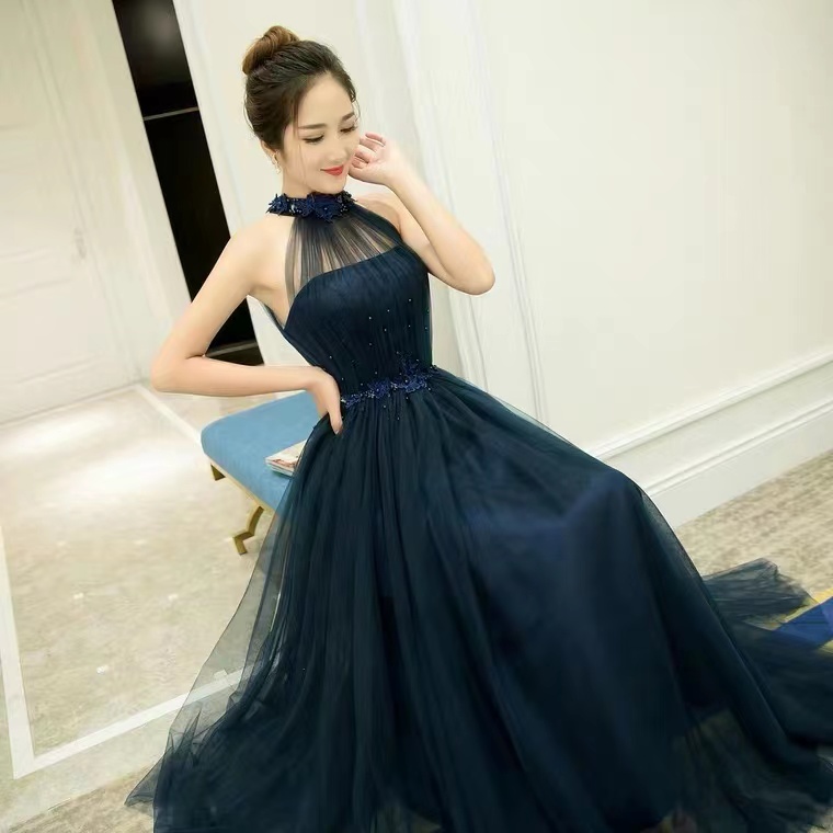 Halter Neck Prom Dresslight Tulle Bridesmaids Dress Sexy Party Dresscustom Madepl3923 On Luulla 2488