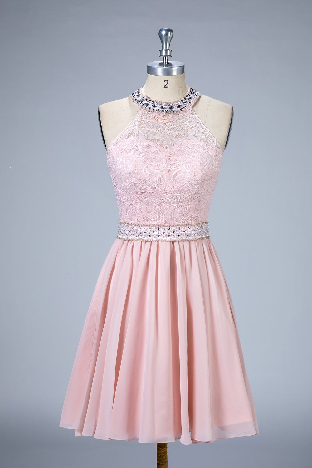 Halter A-line Lace And Chiffon Homecoming Dresses,pl5195 on Luulla